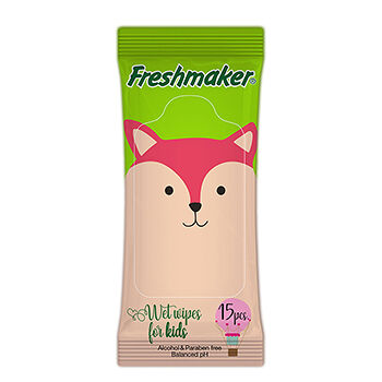 Салфетки влажные детские, Freshmaker, 15 шт., Турция, в ассортименте
