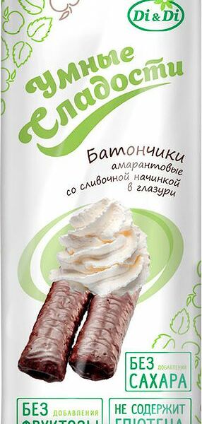 Батончики амарантовые Умные сладости со сливочной начинкой в глазури 20г