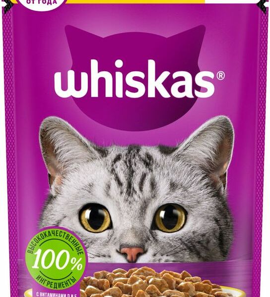 Корм влажный Whiskas Рагу с курицей для взрослых кошек 75г