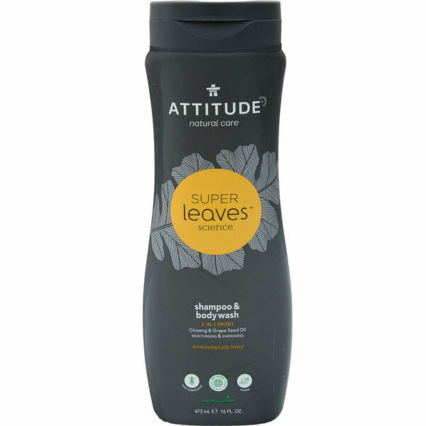 Шампунь для волос и тела Attitude Superleaves Спорт