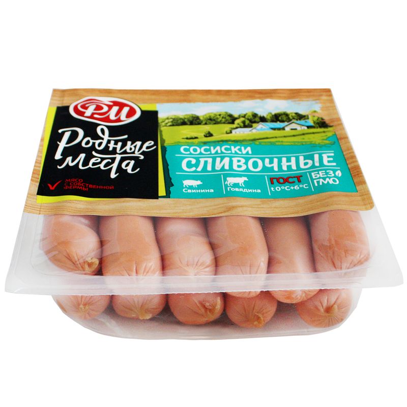 

Сосиски Родные места Сливочные 460 г