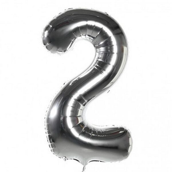 Воздушные шары Цифры (серебро) 2