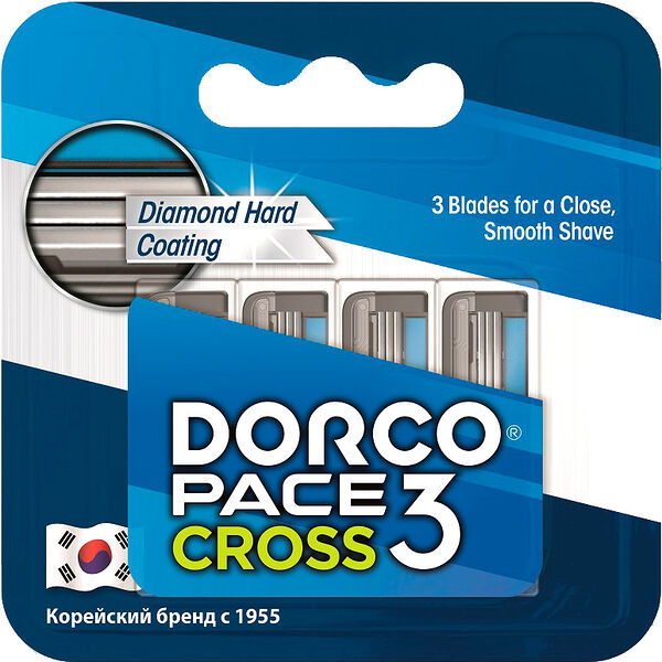 Сменные кассеты Dorco Pace 3 Cross с 3 лезвиями 4 шт.