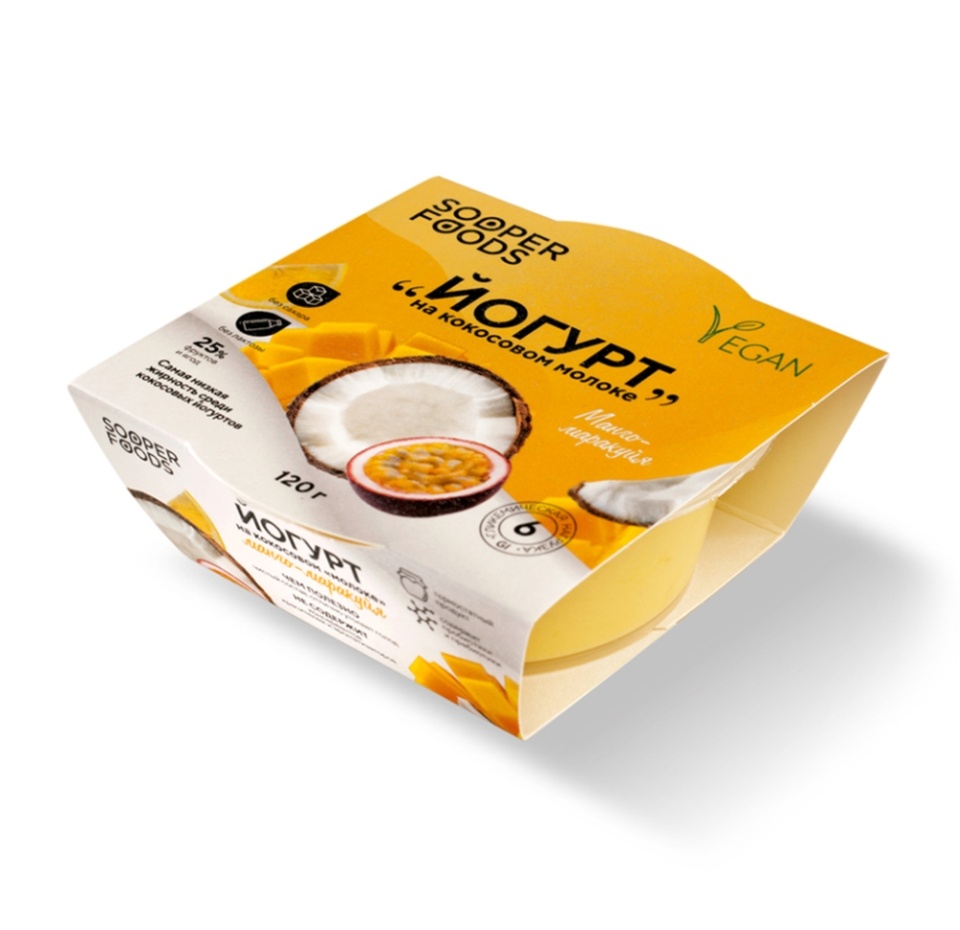 

Йогурт Sooperfoods на кокосовом молоке манго-маракуйя 120 г