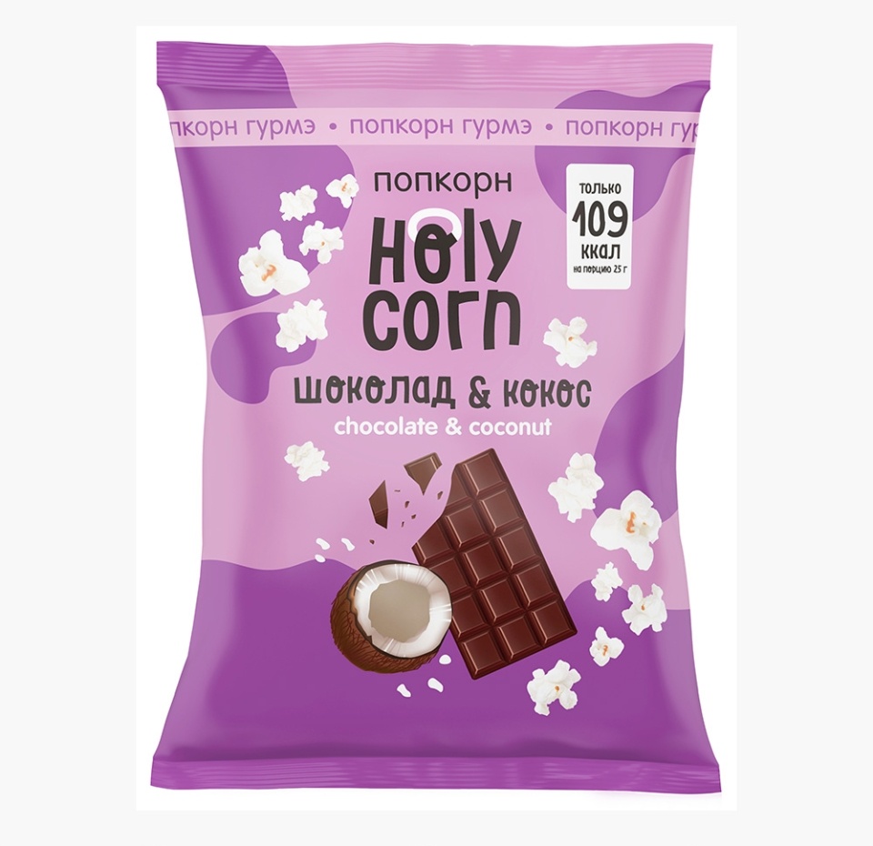 

Попкорн Holy Corn Шоколад & кокос, 50 г