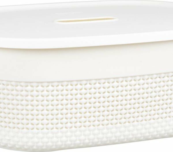 Корзина для хранения Oslo с крышкой белая, Plast Team