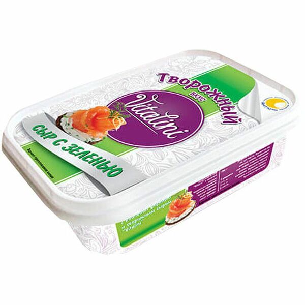 Сыр плавленый Vitalini с зеленью творожный 60%, 190г
