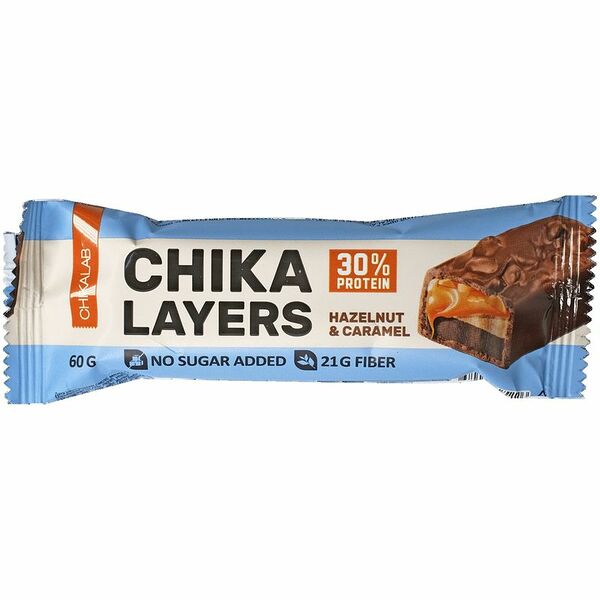 Батончик Chikalab лесной орех с карамелью глазированный, 60г