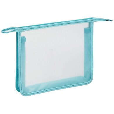 Папка для тетрадей на молнии 1 отд. А5, прозрачная/бирюзовый ПТ750_42187