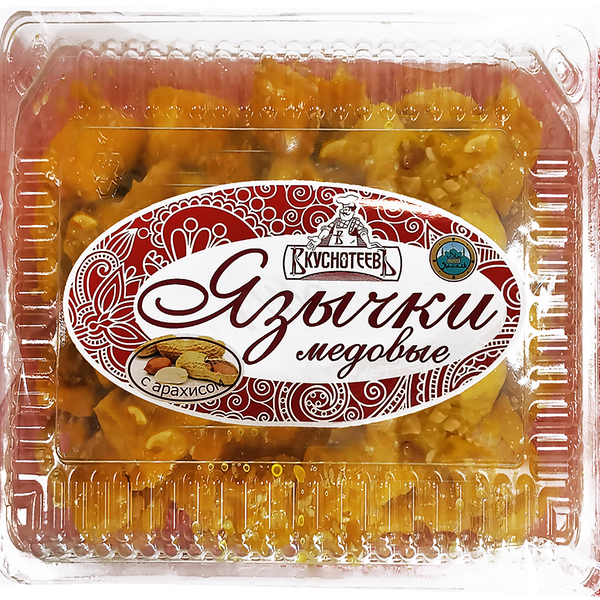 Изделия хлебобулочные ВКУСНОТЕЕВЪ Язычки медовые с арахисом