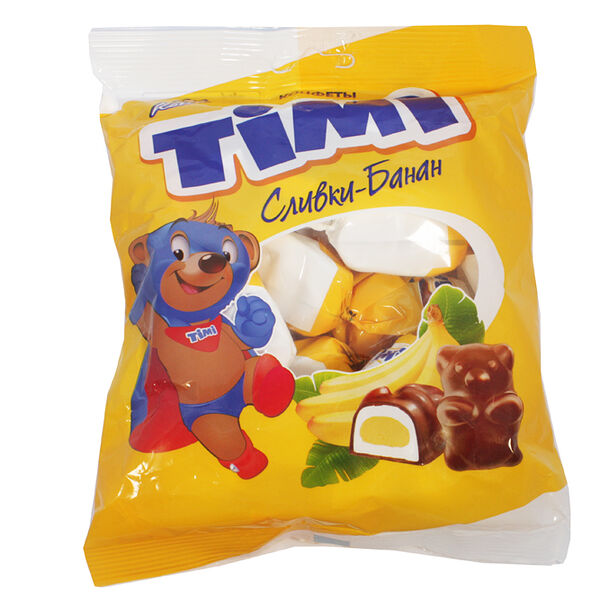 Конфеты Konti Timi суфле сливочный и банановый вкус 155 г