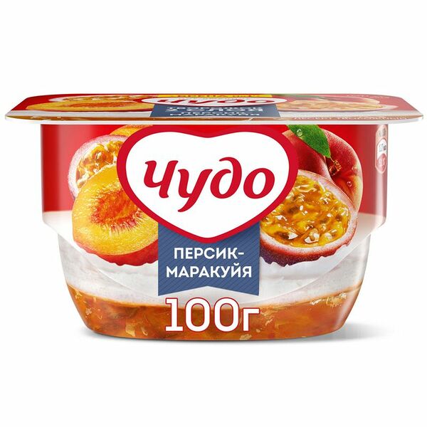 Творожок Чудо Персик-Маракуйя 4.2%, 100г