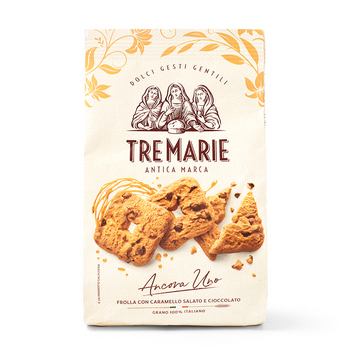 

Печенье песочное Tre Marie "Ancora Uno" с карамелью и кусочками шоколада 300г, Италия