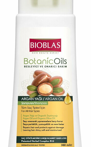 BIOBLAS Шампунь всех типов волос против выпадения с аргановым маслом, 360 мл