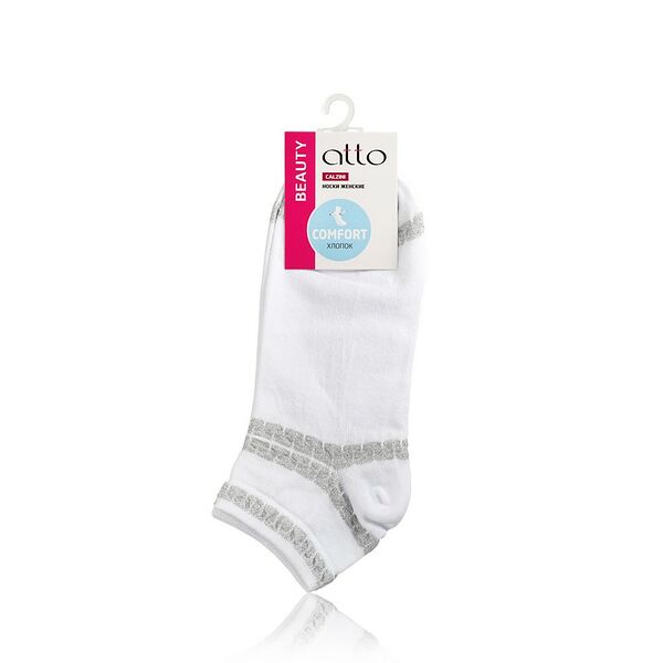 Женские носки Atto трикотажные C1446 , белые , р.23-25
