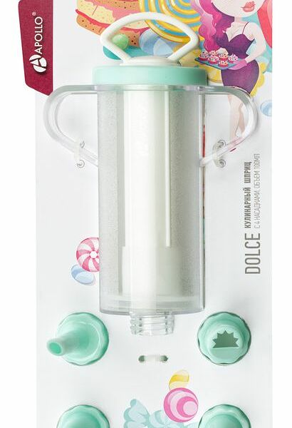 Кулинарный шприц Apollo Dolce с 4 насадками, цвет в ассортименте
