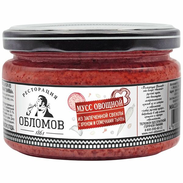 Мусс овощной Ресторация Обломов свекла хрен семена тыквы 240г