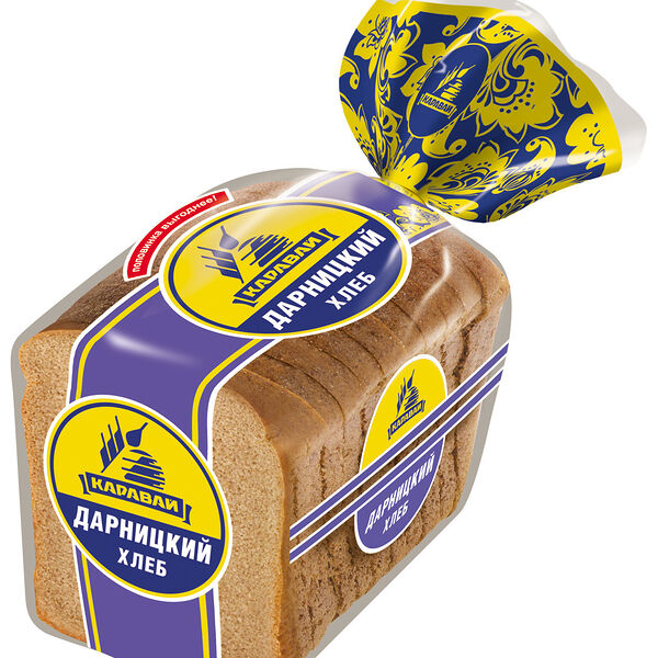 Хлеб Каравай Дарницкий ржано-пшеничный в нарезке, половинка