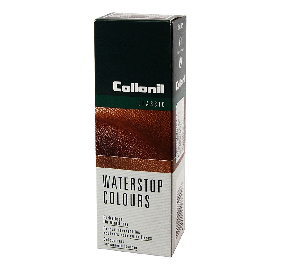 

Крем для обуви Collonil Waterstop Colours с губкой тёмно-коричневый 75 мл, Германия