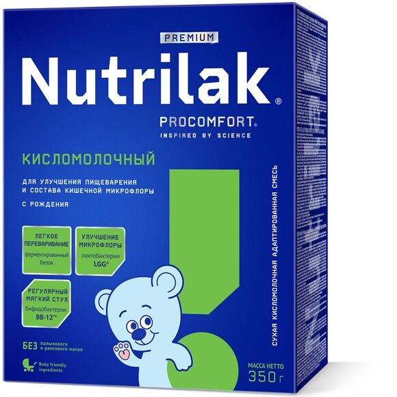 Смесь сухая Nutrilak Premium Кисломолочный для улучшения пищеварения, с рождения, 350г