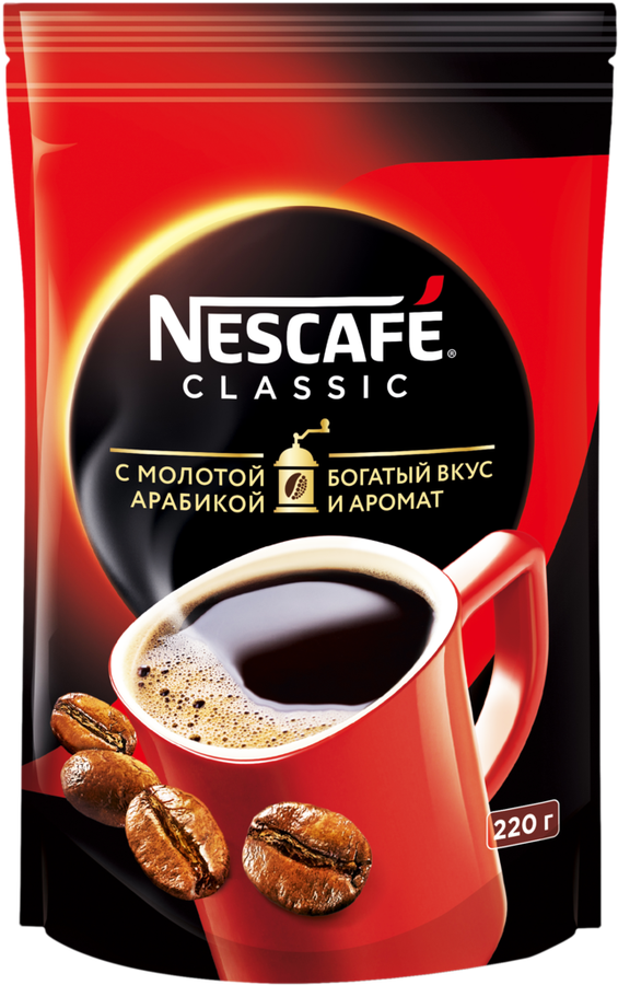 

Кофе растворимый с добавлением молотого Nescafe Classic натуральный 220 г