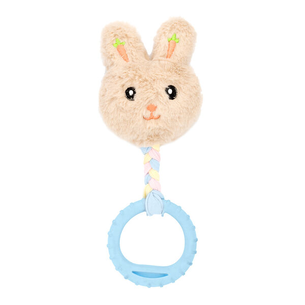 Игрушка-пищалка Зайчик с кольцом d=8 см для собак 24*10.5*4 см, в ассортименте