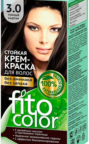 Крем-краска для волос Fito Color 3.0 Темный каштан 115мл