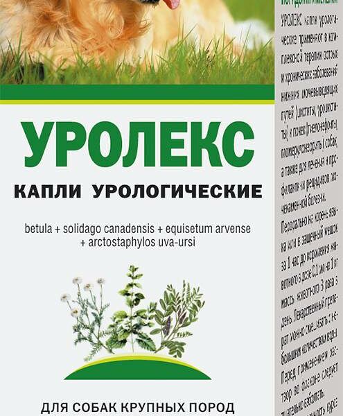 УРОЛЕКС капли урологические для собак средних и крупных пород 50мл АВЗ