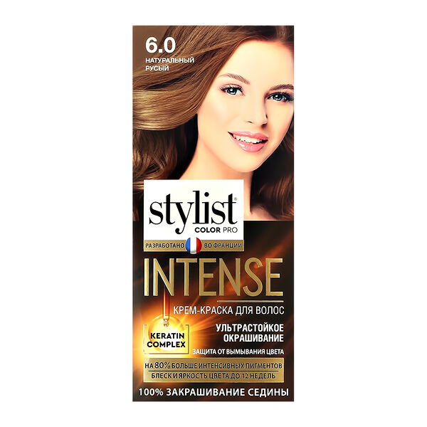 Крем-краска для волос Stylist Color Pro Intense тон 6.0 Натуральный русый 118 мл