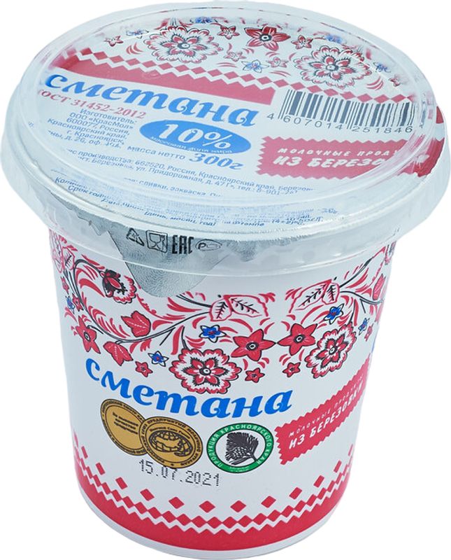 

Сметана Из Березовки 10% 300 г