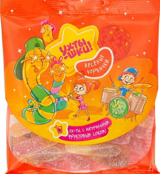 Мармелад Ухтышки жевательный Веселые червячки 70г
