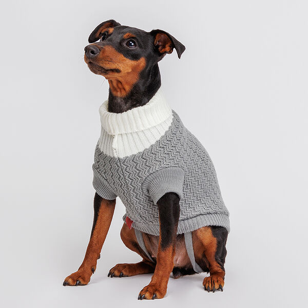 Свитер для собак, 25 см, серый