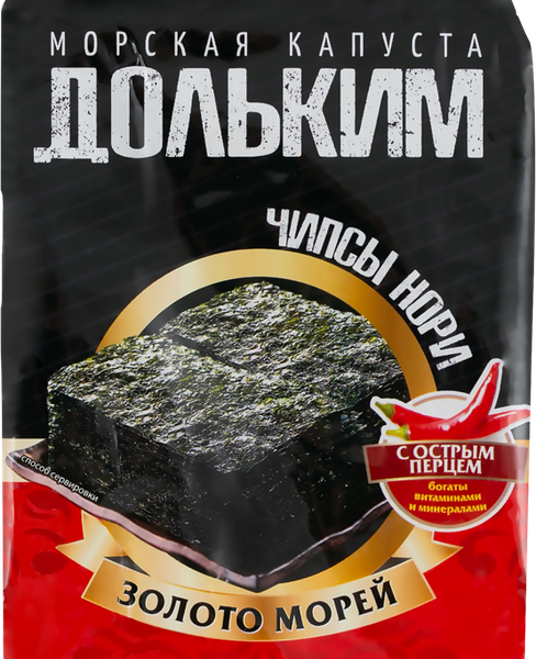 Капуста морская DOSHIRAK Доль Ким, чипсы нори с острым перцем