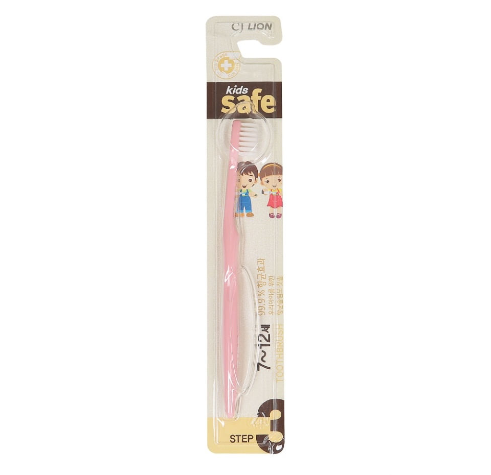 

Зубная щетка детская Lion Kids safe toothbrush шаг 3 7-12 лет розовая