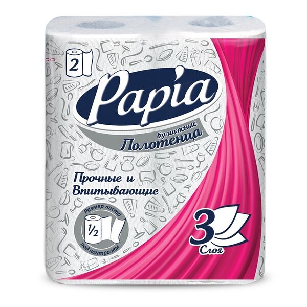 Бумажные полотенца Papia Ультра 2 рулона 3 слоя