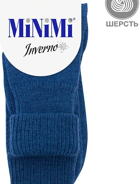Носки женские MiNiMi Inverno Шерсть Blu Melange Синий меланж Размер UNI