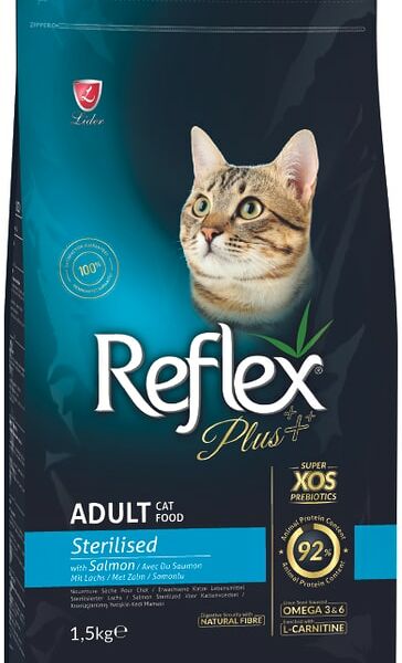 Сухой корм для кошек Reflex Plus Sterilised Adult для стерилизованных с лососем 1.5кг