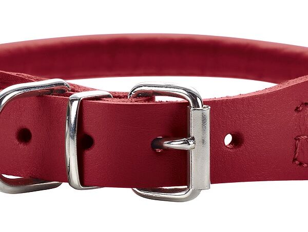 Hunter ошейник кожаный Round&Soft Elk 24 - 27 см., Красный