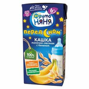 Каша детская ФрутоНяня молочно-овсяная с бананом, с 6 месяцев, без сахара в Магнит со скидкой –20%
