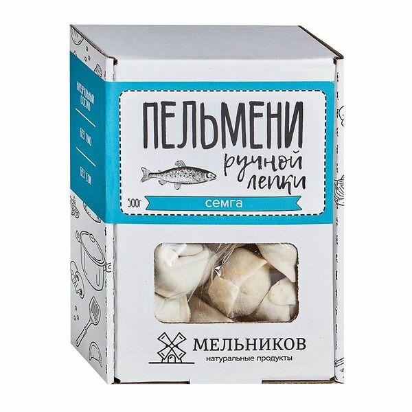 Пельмени Мельников с семгой, 500г