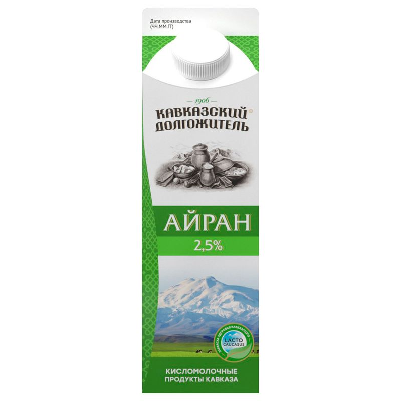 

Айран Кавказский долгожитель 2.5%, 900 г