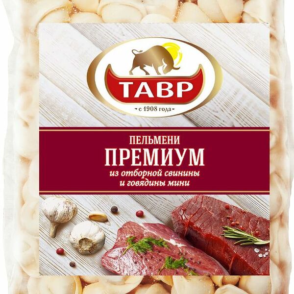 Пельмени Тавр Премиум мини из отборной свинины и говядины 600г