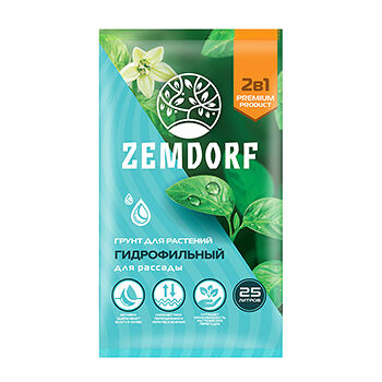 Грунт Zemdorf гидрофильный для рассады 25л, Россия