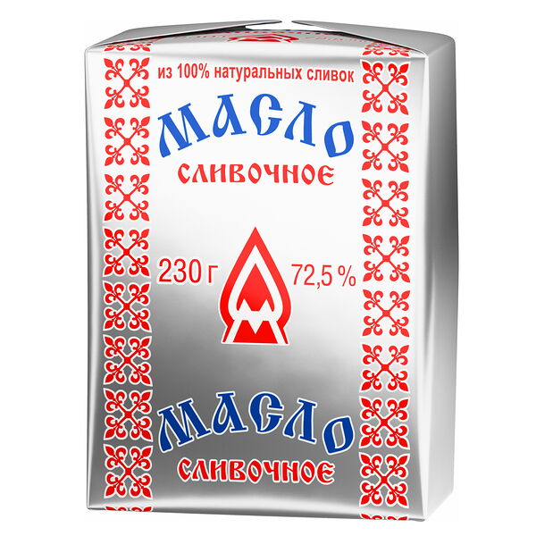 Масло сливочное Ополье 72.5% 230г