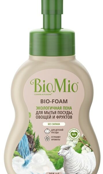 Пена для мытья посуды BioMio с экстрактом хлопка без запаха 350мл