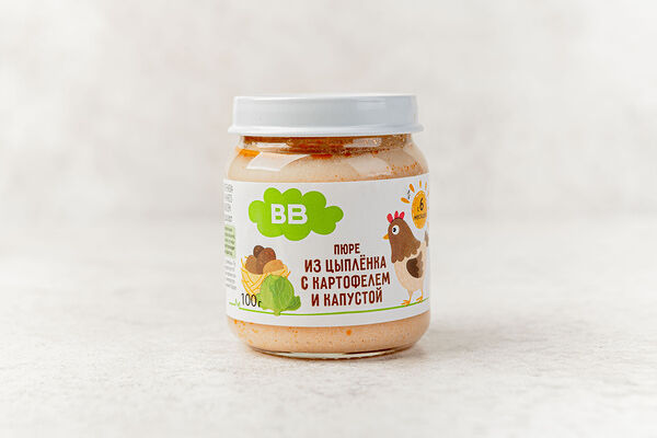 Пюре из цыпленка с картофелем и капустой