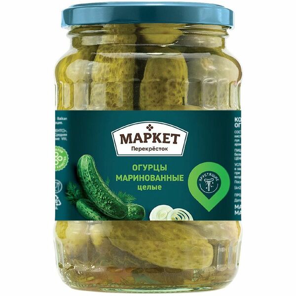 Огурцы целые маринованные Маркет Перекрёсток