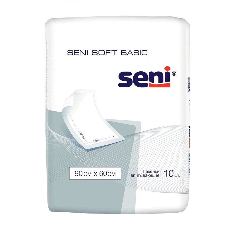

Пеленки впитывающие Seni Soft Basic 90 см x 60 см 10 шт