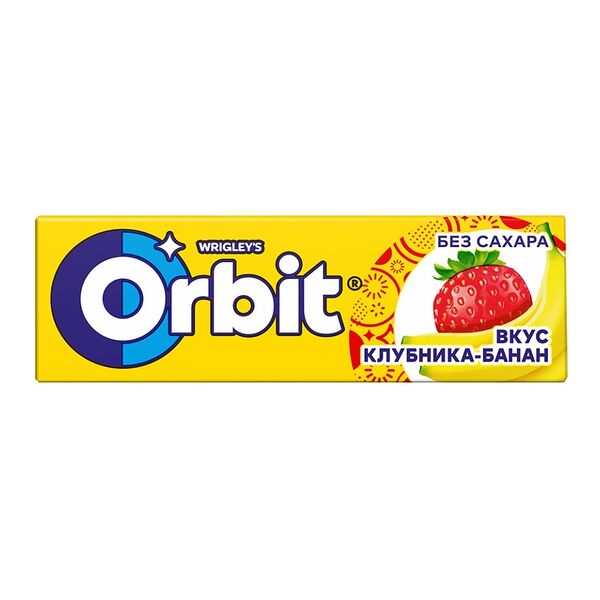 Жевательная резинка Orbit Клубника-банан без сахара 13.6 г