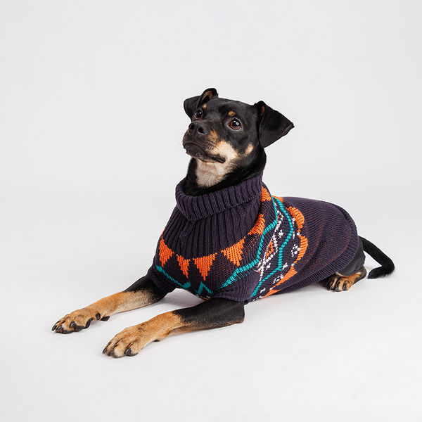 Свитер с узорами для кошек и собак, 45 см, черный